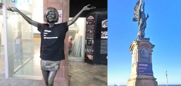 ReSisters United shared photos of dozens of defaced statues, including a memorial to Cilla Black