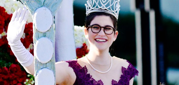 2019 Rose Queen Louise Deser Siskel participates in the 130th Rose Parade Presented By Honda 'The Melody Of Life' on January 01, 2019 in Pasadena, California, before becoming a target of hate from the Westboro Baptist Church.