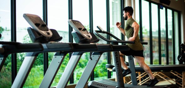 File photo. A man runs in a gym