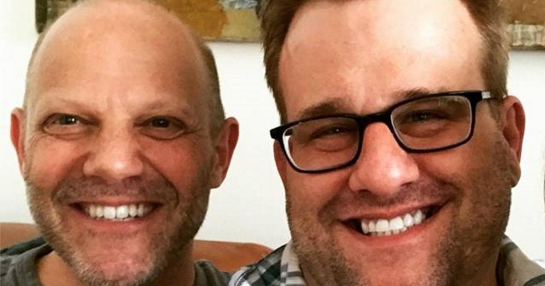 A Facebook photo of Nurse Jackie star Stephen Wallem and his fiance Tony Humrichouser.