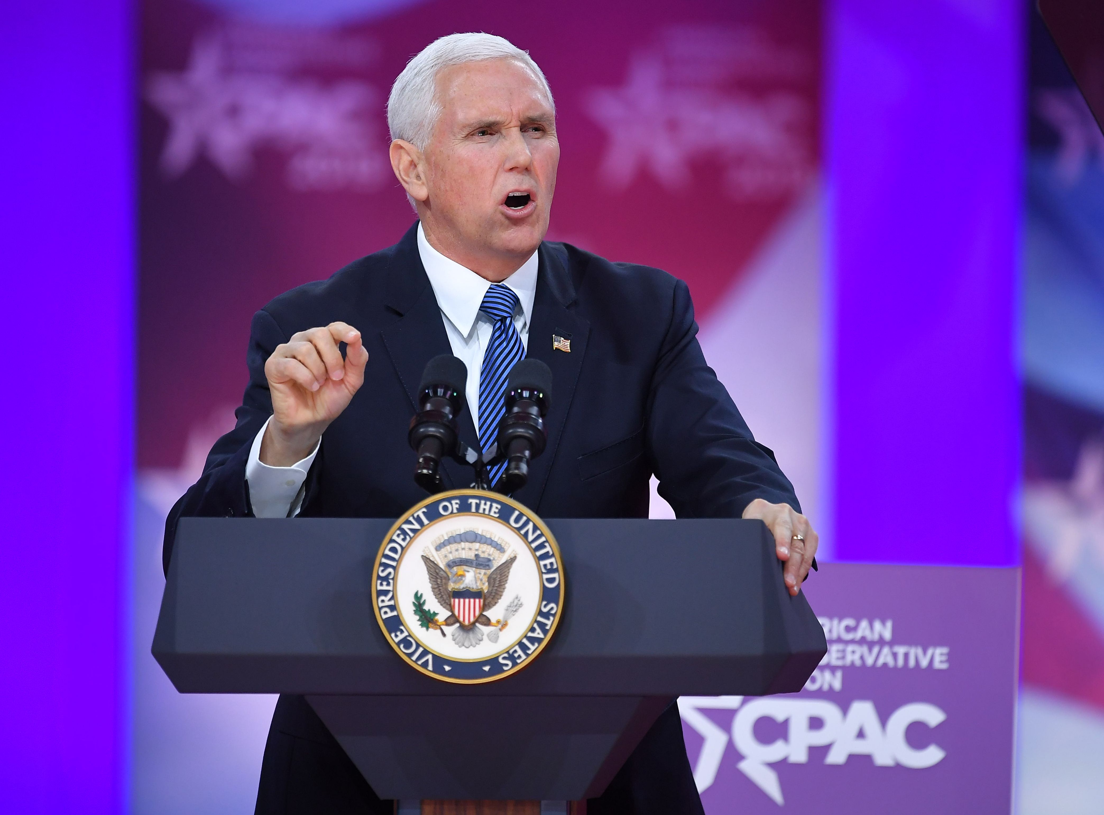 US Vice President Mike Pence, who was criticised by gay Indiana mayor Pete Buttigieg