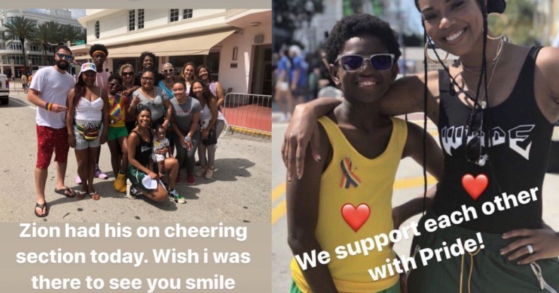 NBA star Dwyane Wade showed support for his son, who attended Miami Pride with his stepmother Gabrielle Union and his family.