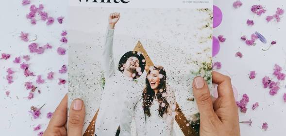 A couple are featured on the front cover of White Magazine.