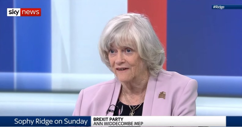 Ann Widdecombe was challenged over her views