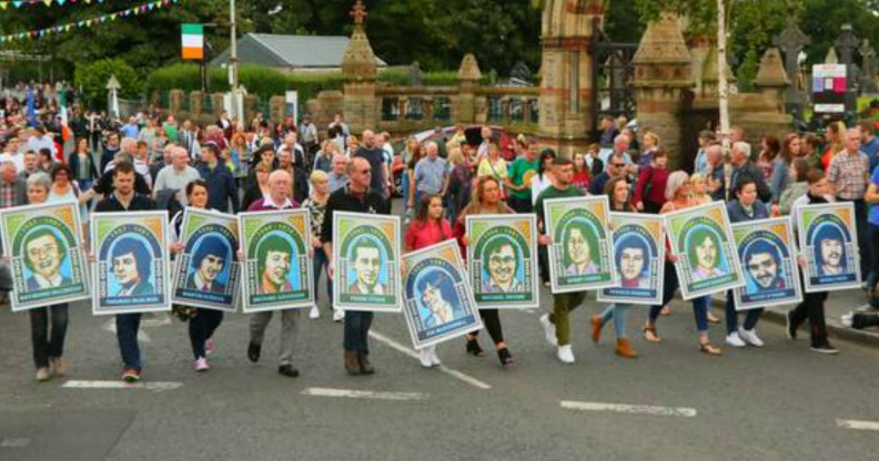 The march through Belfast marks 35 years since the strikes in which ten men died. Image: pa/Getty