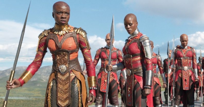 Okoye and Ayo in Black Panther