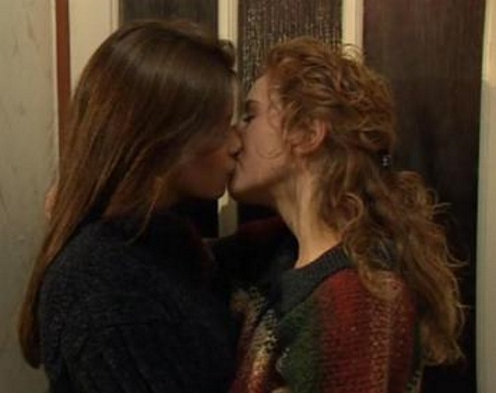 The famous lesbian kiss on Brookside (Channel 4)