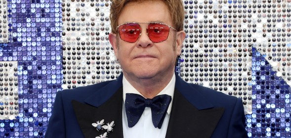 Sir Elton John attends the Rocketman UK premiere at Odeon Luxe Leicester Square on May 20, 2019 in London, England.