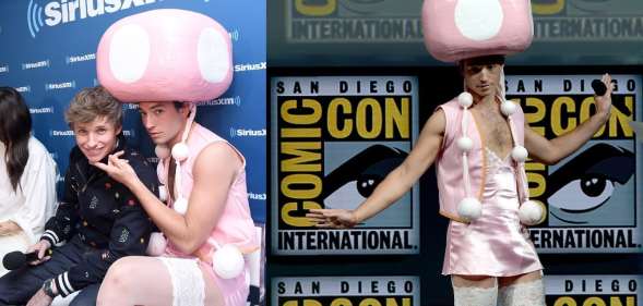 Eddie Redmayne and Ezra Miller at Comic Con