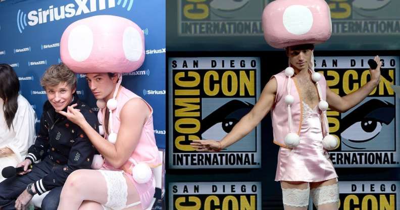 Eddie Redmayne and Ezra Miller at Comic Con