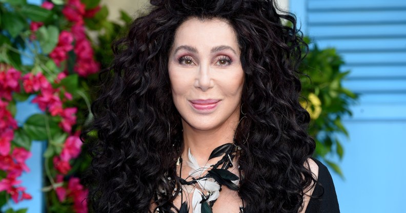 Cher poses on the red carpet upon arrival for the world premiere of the film "Mamma Mia! Here We Go Again" in London on July 16, 2018. (ANTHONY HARVEY/AFP/Getty)