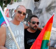 Israeli protesters attend a rally in Tel Aviv on July 22, 2018, to protest against a law on surrogacy parenthood that excludes gay parents.