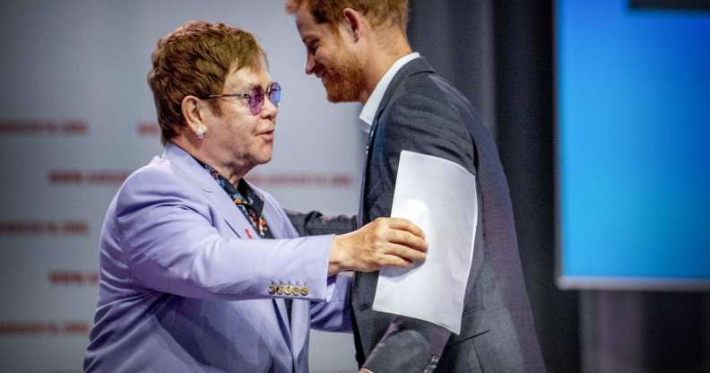 Photo of Prince Harry and Elton John