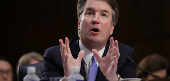 WASHINGTON, DC - SEPTEMBER 06: Supreme Court nominee Judge Brett Kavanaugh testifies before the Senate Judiciary Committee on the third day of his Supreme Court confirmation hearing on Capitol Hill September 6, 2018 in Washington, DC. Kavanaugh was nominated by President Donald Trump to fill the vacancy on the court left by retiring Associate Justice Anthony Kennedy. (Photo by Chip Somodevilla/Getty Images)