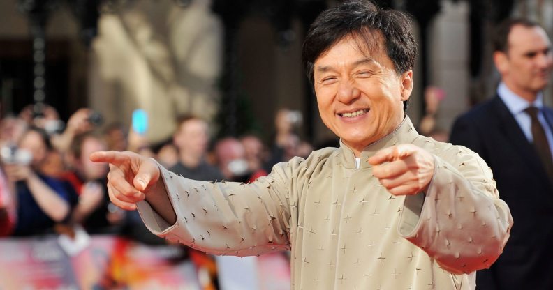 LONDON, ENGLAND - JULY 15: Jackie Chan attends the UK Film Premiere of The Karate Kid at Odeon Leicester Square on July 15, 2010 in London, England. (Photo by Gareth Cattermole/Getty Images)