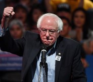 LAS VEGAS, NEVADA - OCTOBER 25: U.S. Sen. Bernie Sanders (I-VT) speaks during a rally for Nevada Democratic candidates at the Las Vegas Academy of the Arts on October 25, 2018 in Las Vegas, Nevada. In-person early voting for the midterm elections in Nevada continues through November 2. (Photo by Ethan Miller/Getty Images)