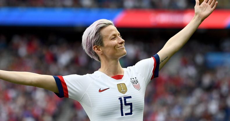 Megan Rapinoe celebrates goal against France in Women's World Cup