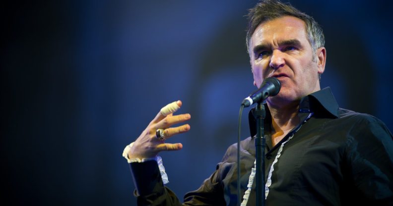 GLASTONBURY, ENGLAND - JUNE 24: Morrissey performs live on the pyramid stage during the Glastonbury Festival at Worthy Farm, Pilton on June 24, 2011 in Glastonbury, England. The festival, which started in 1970 has grown into Europe's largest music festival attracting more than 175,000 people over five days (Photo by Ian Gavan/Getty Images)