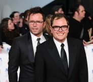 LONDON, ENGLAND - JANUARY 25: Alan Carr (R) attends the National Television Awards 2012 at the 02 Arena on January 25, 2012 in London, England. (Photo by Ian Gavan/Getty Images)