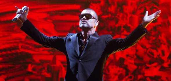 British singer George Michael performs on stage during a charity gala for the benefit of Sidaction, at the Opera Garnier in Paris, on September 9, 2012. Sidaction is a charity event which aims to collect money for the struggle against AIDS virus. AFP PHOTO MIGUEL MEDINA (Photo credit should read MIGUEL MEDINA/AFP/GettyImages)