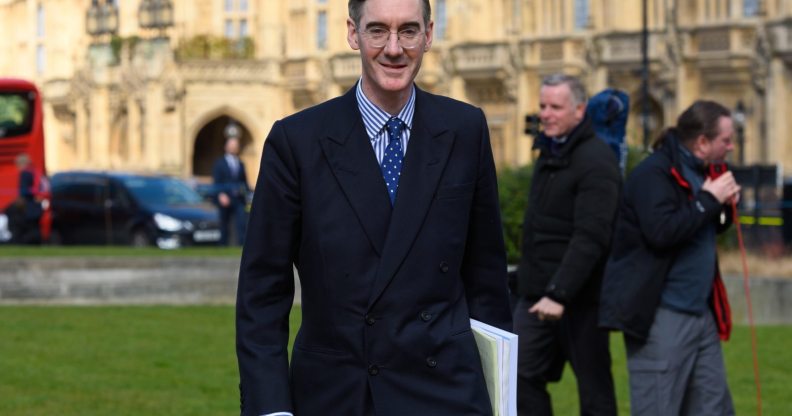 LONDON, ENGLAND - MARCH 16: Jacob Rees-Mogg is interviewed in Westminister after British Chancellor of the Exchequer, George Osborne reveals the 2016 budget statement on March 16, 2016 in London, England. Today's budget will set the expenditure of the public sector for the year beginning on April 1st 2016 against the revenues gathered by HM Treasury. (Photo by Ben Pruchnie/Getty Images)