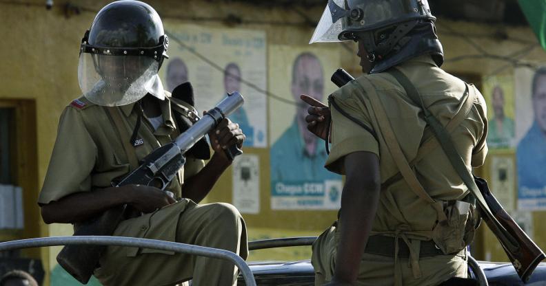 Riot police in Tanzania