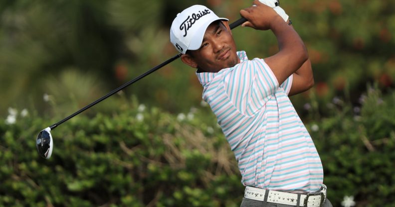 HONOLULU, HI - JANUARY 12: Tadd Fujikawa of the United States plays his shot from the 15th tee during the first round of the Sony Open In Hawaii at Waialae Country Club on January 12, 2017 in Honolulu, Hawaii. (Photo by Sam Greenwood/Getty Images)