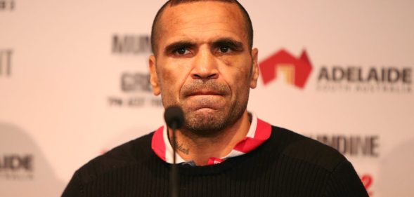 ADELAIDE, AUSTRALIA - FEBRUARY 01: Anthony Mundine speaks to media during the official press conference on February 1, 2017 in Adelaide, Australia. (Photo by Morne de Klerk/Getty Images)