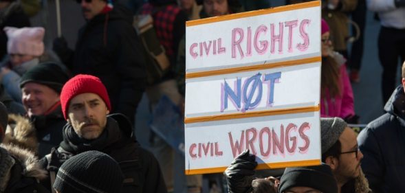 Protesters against forced deportation in the US