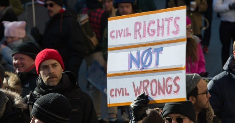 Protesters against forced deportation in the US