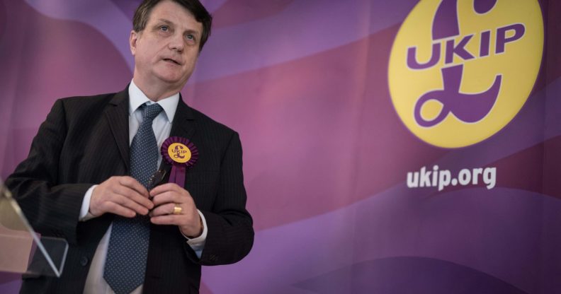 UKIP (UK Independence Party) Brexit spokesman and Member of the European Parliament for London (MEP), Gerard Batten, addresses members of the media at the party's by-election campaign headquarters in Stoke-on-Trent, central England on February 13, 2017. UKIP Leader Paul Nuttall is standing as the party's canditate in the forthcoming by-election for the seat of Stoke-on-Trent Central, which has been held by the Labour Party since 1950. / AFP / Oli SCARFF (Photo credit should read OLI SCARFF/AFP/Getty Images)