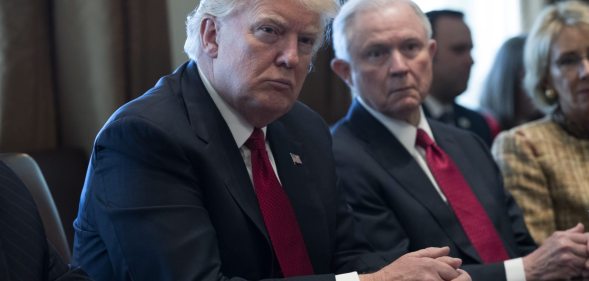 U.S. President Donald Trump and Attorney General Jeff Sessions (Photo by Shawn Thew-Pool/Getty Images)