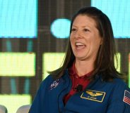 LAS VEGAS, NV - APRIL 26: NASA astronaut Tracy Caldwell Dyson speaks during the panel, "Reaching for the Stars: Connecting to the Future with NASA and Hollywood" following the first-ever live 4K video stream from space showing NASA astronauts Cmdr. Peggy A. Whitson and Col. Jack Fischer from the International Space Station using a RED Epic Dragon camera during the 2017 NAB Show at the Las Vegas Convention Center on April 26, 2017 in Las Vegas, Nevada. NAB Show, the trade show of the National Association of Broadcasters and the world's largest electronic media show, runs through April 27 and features more than 1,700 exhibitors and 103,000 attendees. (Photo by Ethan Miller/Getty Images)