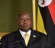 LONDON, UNITED KINGDOM - MAY 11: President Yoweri Museveni of Uganda meets Prime Minister Theresa May during the London Conference on Somalia at Lancaster House on May 11, 2017 in London, England. (Photo by Hannah McKay - WPA Pool/Getty Images)