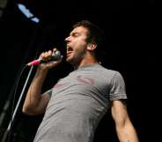 CAMDEN, NJ - JULY 25: Singer Max Bemis of Say Anything performs at the Vans Warped Tour on July 25, 2008 in Camden, New Jersey. (Photo by Bryan Bedder/Getty Images)