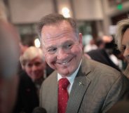 MONTGOMERY, AL - SEPTEMBER 26: Republican candidate for the U.S. Senate in Alabama, Roy Moore speaks to reporters at an election-night rally after declaring victory on September 26, 2017 in Montgomery, Alabama. Moore, former chief justice of the Alabama supreme court, defeated incumbent Sen. Luther Strange (R-AL) in a primary runoff election for the seat vacated when Jeff Sessions was appointed U.S. Attorney General by President Donald Trump. Moore will now face Democratic candidate Doug Jones in the general election in December. (Photo by Scott Olson/Getty Images)