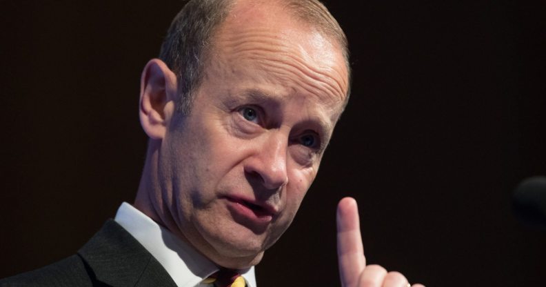 TORQUAY, ENGLAND - SEPTEMBER 30: Newly elected UKIP leader Henry Bolton makes his leader's speech at their autumn conference being held at the Riviera International Centre on September 30, 2017 in Torquay, England. Bolton is the UKIP party's fourth leader in just over a year. (Photo by Matt Cardy/Getty Images)