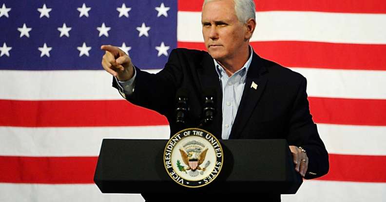 ABINGDON, VA - OCTOBER 14: U.S. Vice President Mike Pence speaks during a campaign rally for gubernatorial candidate Ed Gillespie, R-VA, at the Washington County Fairgrounds on October 14, 2017 in Abingdon, Virginia. Virginia voters head to the polls on Nov. 7. (Photo by Sara D. Davis/Getty Images)