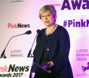 Theresa May at the PinkNews Awards 2017