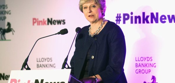 Theresa May at the PinkNews Awards 2017