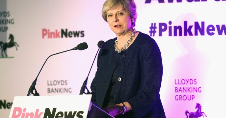 Theresa May at the PinkNews Awards 2017