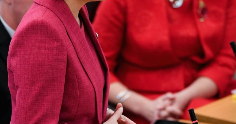 EDINBURGH, SCOTLAND - NOVEMBER 07: First Minister Nicola Sturgeon, makes a formal apology to gay men at the Scottish Parliament on November 7, 2017 in Edinburgh, Scotland. The statement coincided with a new legislation that will automatically pardon gay and bisexual men convicted under historical laws. (Photo by Jeff J Mitchell/Getty Images)