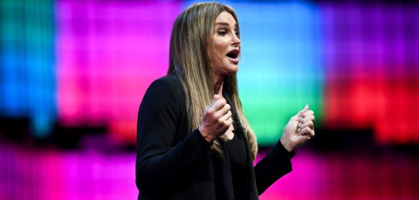 Transgender rights advocate and former Olympian Caitlyn Jenner delivers a speech during the 2017 Web Summit in Lisbon on November 9, 2017. Europe's largest tech event Web Summit is being held at Parque das Nacoes in Lisbon from November 6 to November 9. / AFP PHOTO / PATRICIA DE MELO MOREIRA (Photo credit should read PATRICIA DE MELO MOREIRA/AFP/Getty Images)