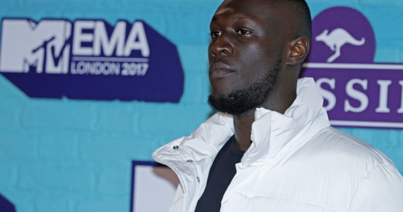 LONDON, ENGLAND - NOVEMBER 12: Rapper Stormzy attends the MTV EMAs 2017 held at The SSE Arena, Wembley on November 12, 2017 in London, England. (Photo by Andreas Rentz/Getty Images for MTV)