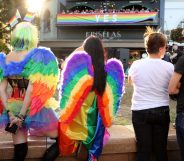 SYDNEY, AUSTRALIA - NOVEMBER 15: Crowds supporting the Same Sex Marriage Survey listen to politicians and advocates at Taylor Square in the heart of Sydney's gay precinct on November 15, 2017 in Sydney, Australia. Australians have voted for marriage laws to be changed to allow same-sex marriage, with the Yes vote claiming 61.6% to to 38.4% for No vote. Despite the Yes victory, the outcome of Australian Marriage Law Postal Survey is not binding, and the process to change current laws will move to the Australian Parliament in Canberra. (Photo by James Alcock/Getty Images)