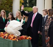 President Donald Trump celebrates Thanksgiving 2017 with members of 4-H, the organisation that was reportedly pressured to drop its LGBT policy of inclusion