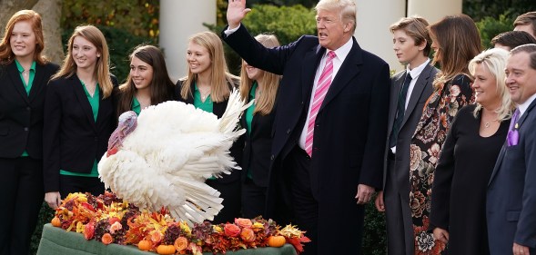 President Donald Trump celebrates Thanksgiving 2017 with members of 4-H, the organisation that was reportedly pressured to drop its LGBT policy of inclusion