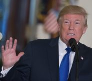 WASHINGTON, DC - DECEMBER 13: U.S. President Donald Trump speaks to a group of families, Young Republicans and College Republicans at the White House on December 13, 2017 in Washington, DC. House and Senate Republicans are working on a tentative deal on tax reform that will overhaul the U.S. tax system. (Photo by Chris Kleponis-Pool/Getty Images)