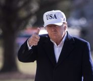 WASHINGTON, DC - JANUARY 7: (AFP OUT) U.S. President Donald Trump returns to the White House following a weekend trip with Republican leadership and members of his cabinet at Camp David, on January 7, 2018 in Washington, D.C. (Photo by Kevin Dietsch-Pool/Getty Images)