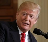 WASHINGTON, DC - JANUARY 10: U.S. President Donald Trump answers reporters' questions during a news conference with Prime Minister Erna Solberg of Norway in the East Room of the White House January 10, 2018 in Washington, DC. Before the news conference, the two leaders discussed economic security, trade, and their cooperation in the ongoing fight against Islamic State militants. (Photo by Chip Somodevilla/Getty Images)